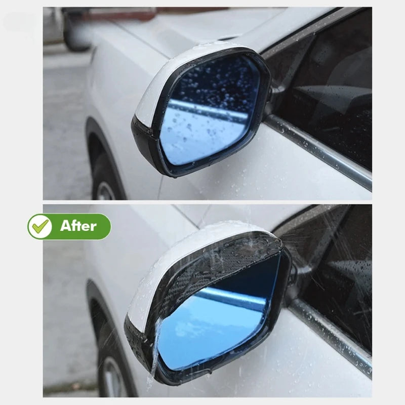 Carbon Fiber Rearview Mirror Rain Guards | Waterproof Baffles 2PC