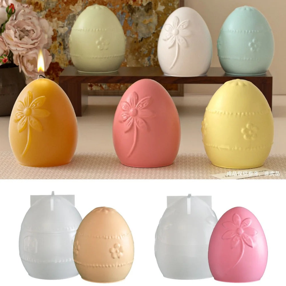 Flower Relief Easter Egg Silicone Mold – Resin, Candle & DIY