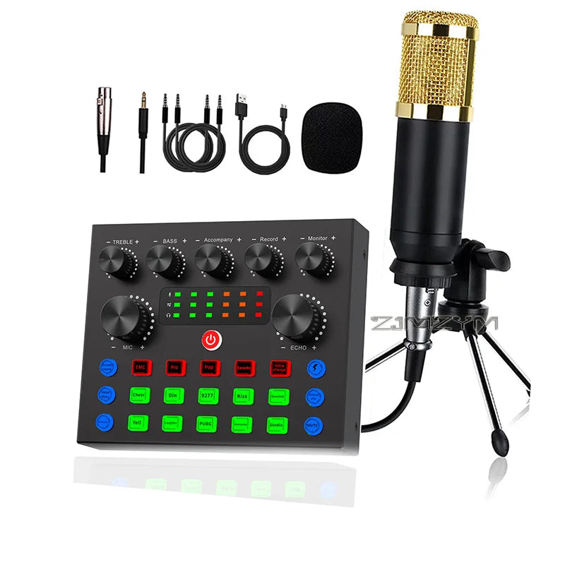 V8S Microphone Kit & Sound Card for PC/Phone Streaming
