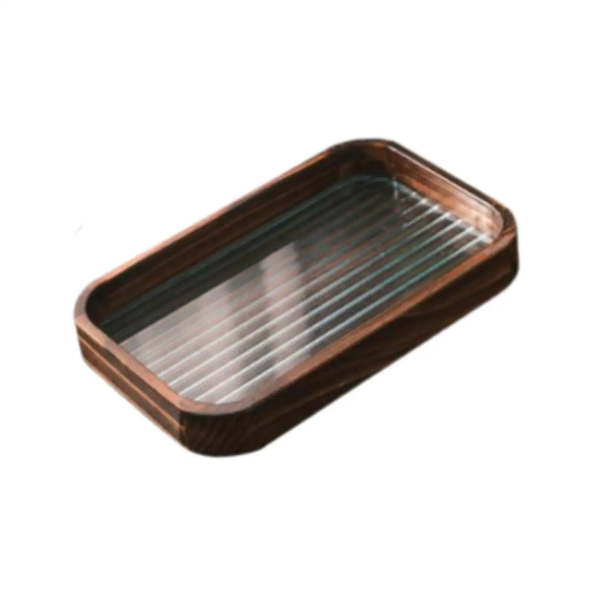 Kesoto Wood & Glass Serving Tray | Jewelry & Desk Organizer