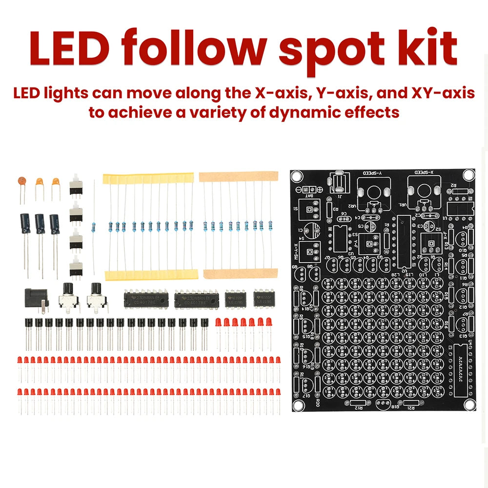 DIY LED Follow Spot Soldering Kit – 81 LEDs X/Y-Axis