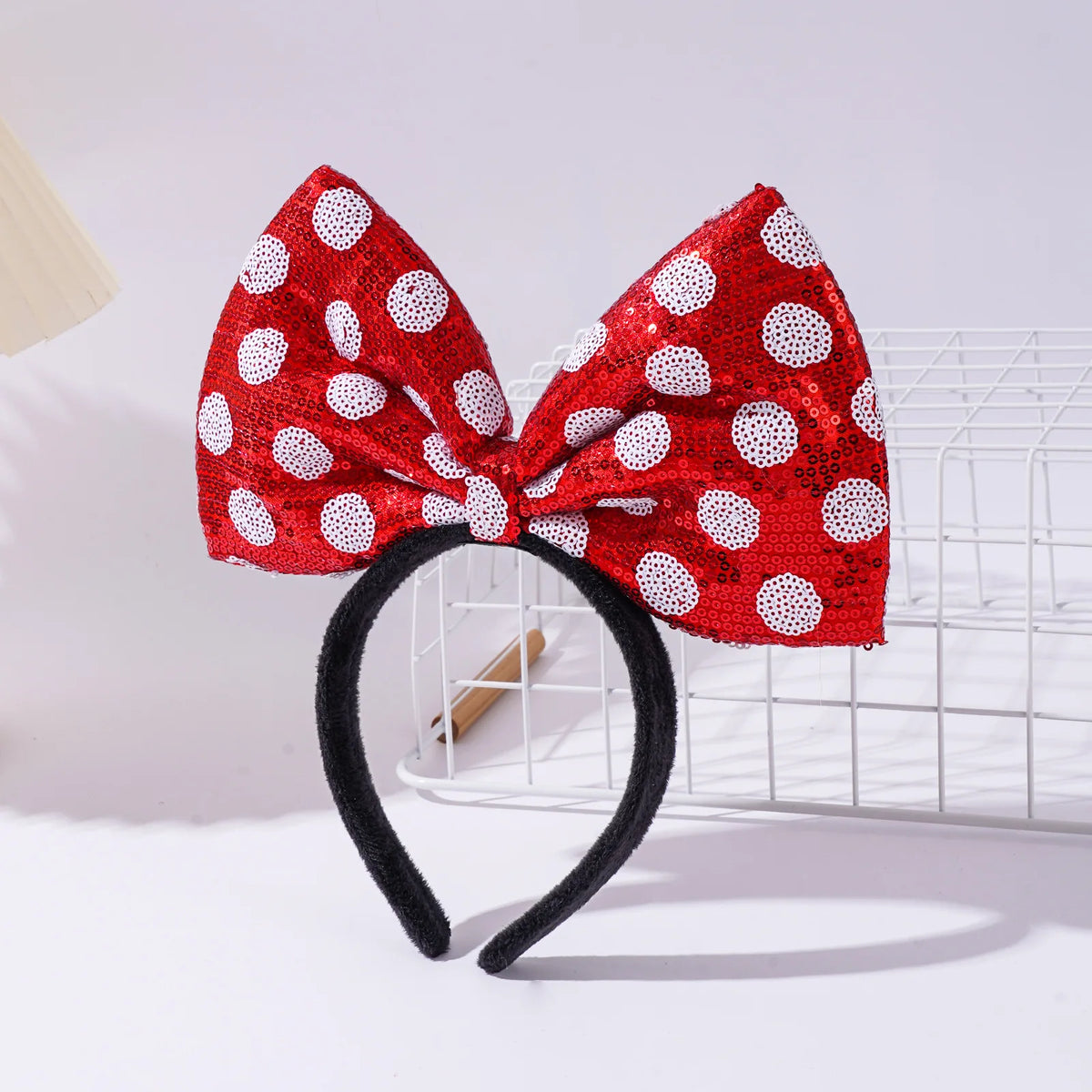 Sequin Bow Christmas Headband | Oversized 3D Hair Accessory