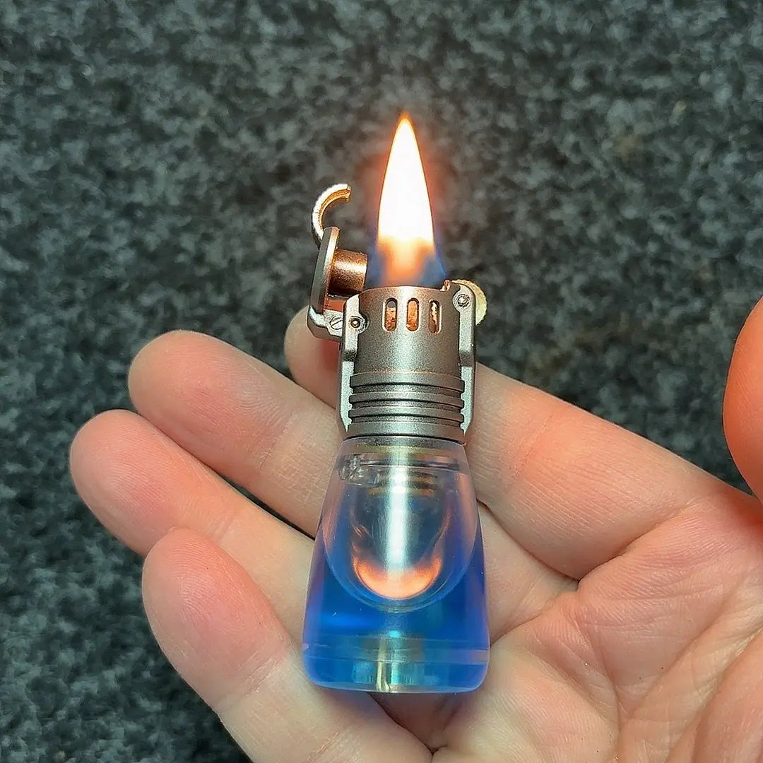 Transparent Acrylic Fuel Lighter | Mini Portable Grinding Wheel