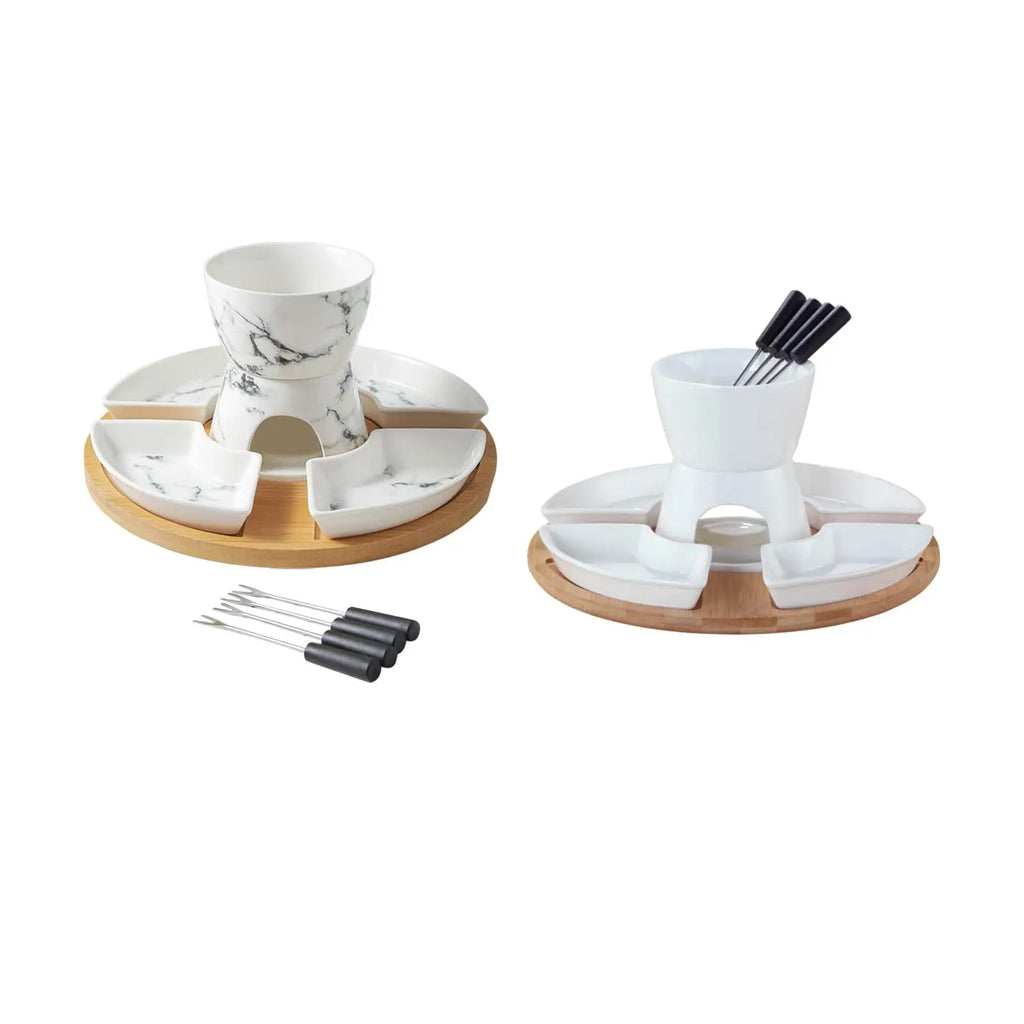 Ceramic Chocolate & Cheese Fondue Set | Tea Light Pot
