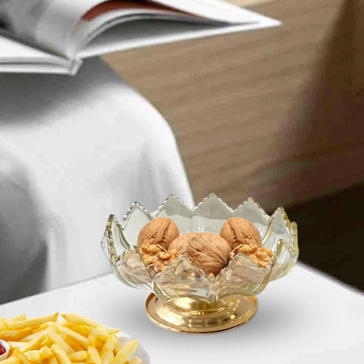 Kesoto Glass Fruit Bowl Tray – Elegant Table Centerpiece