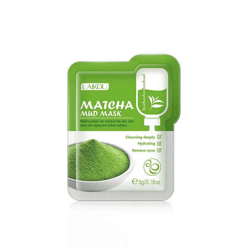LAIKOU Matcha Green Clay Mud Face Mask 7-Pack Night Treatment