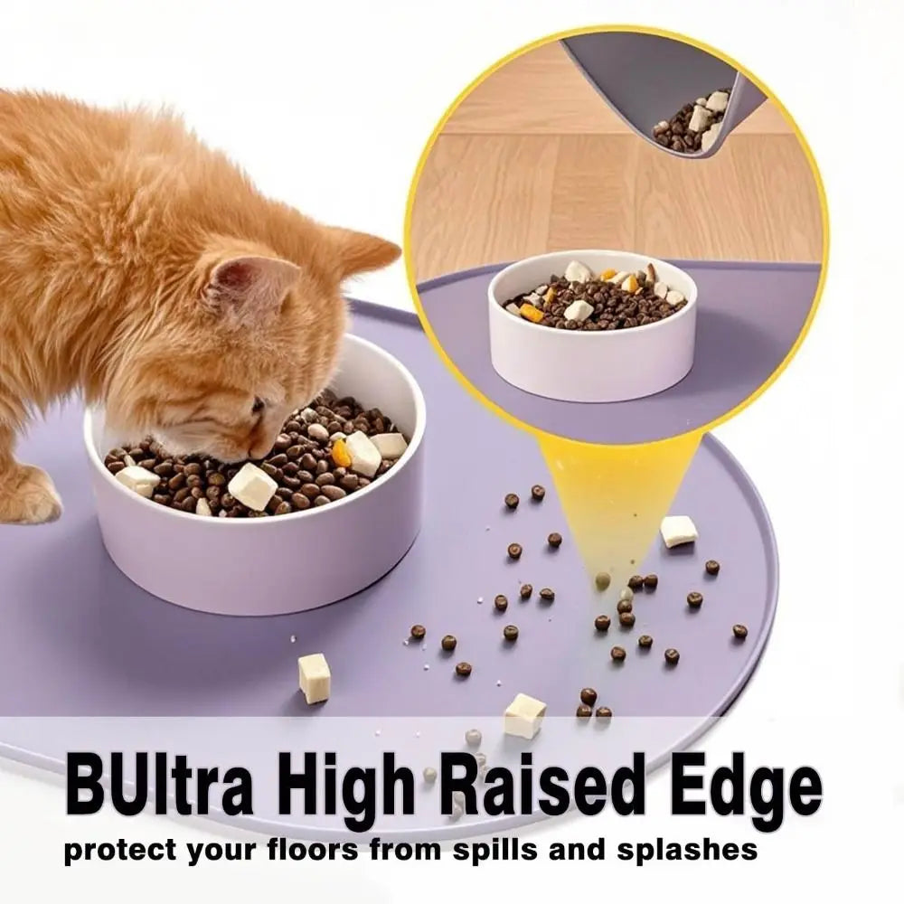 Silicone Pet Food Mat – Non-Slip, Raised Edges, BPA-Free