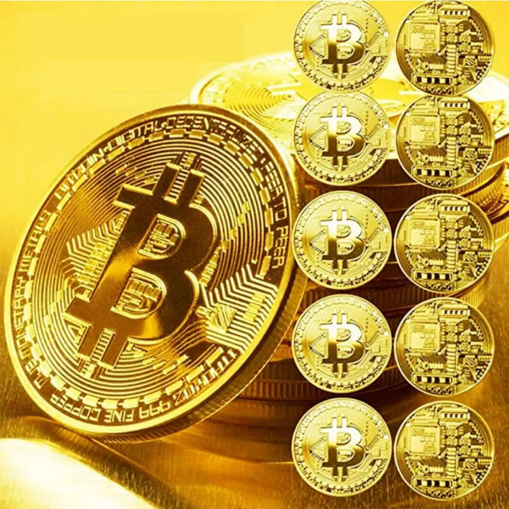 Gold Plated Bitcoin Commemorative Coin – Cassius Antique Replica