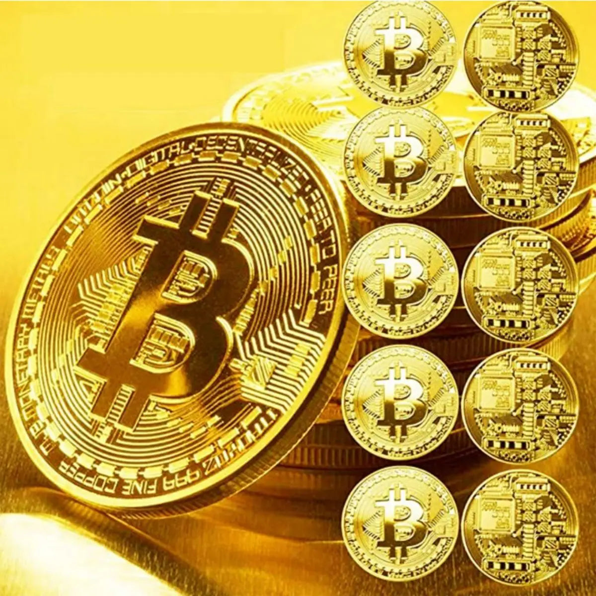 Gold Plated Bitcoin Commemorative Coin – Cassius Antique Replica