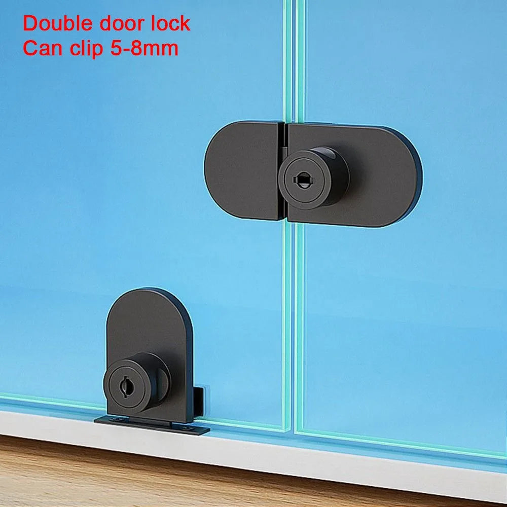 Punch-Free Glass Cabinet Door Lock | Zinc Alloy Sliding Lock