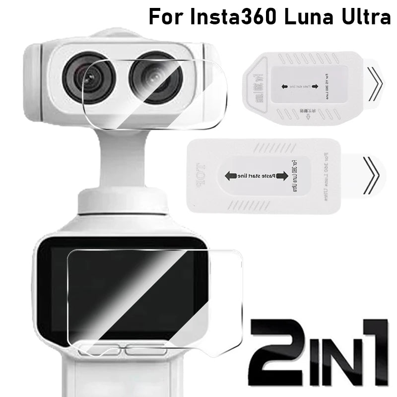 Tempered Glass Screen Protector for Insta360 Luna Ultra | 2-in-1
