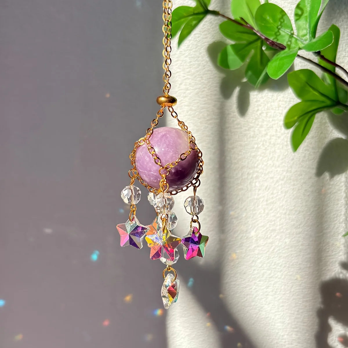 Natural Stone Woven Sun Catcher – Window & Home Hanging Decor