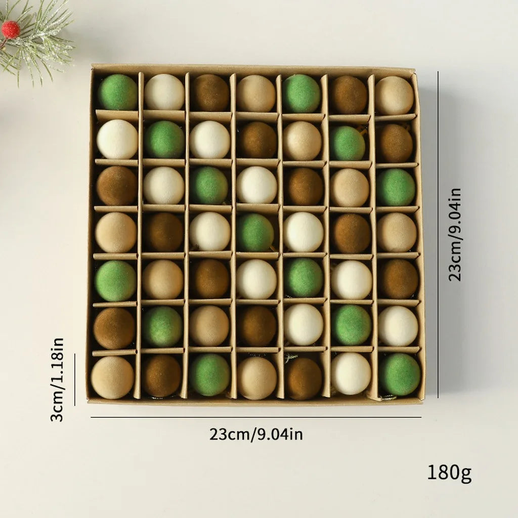 Velvet Flocked Christmas Ball Ornament Set | Tree & Mantel
