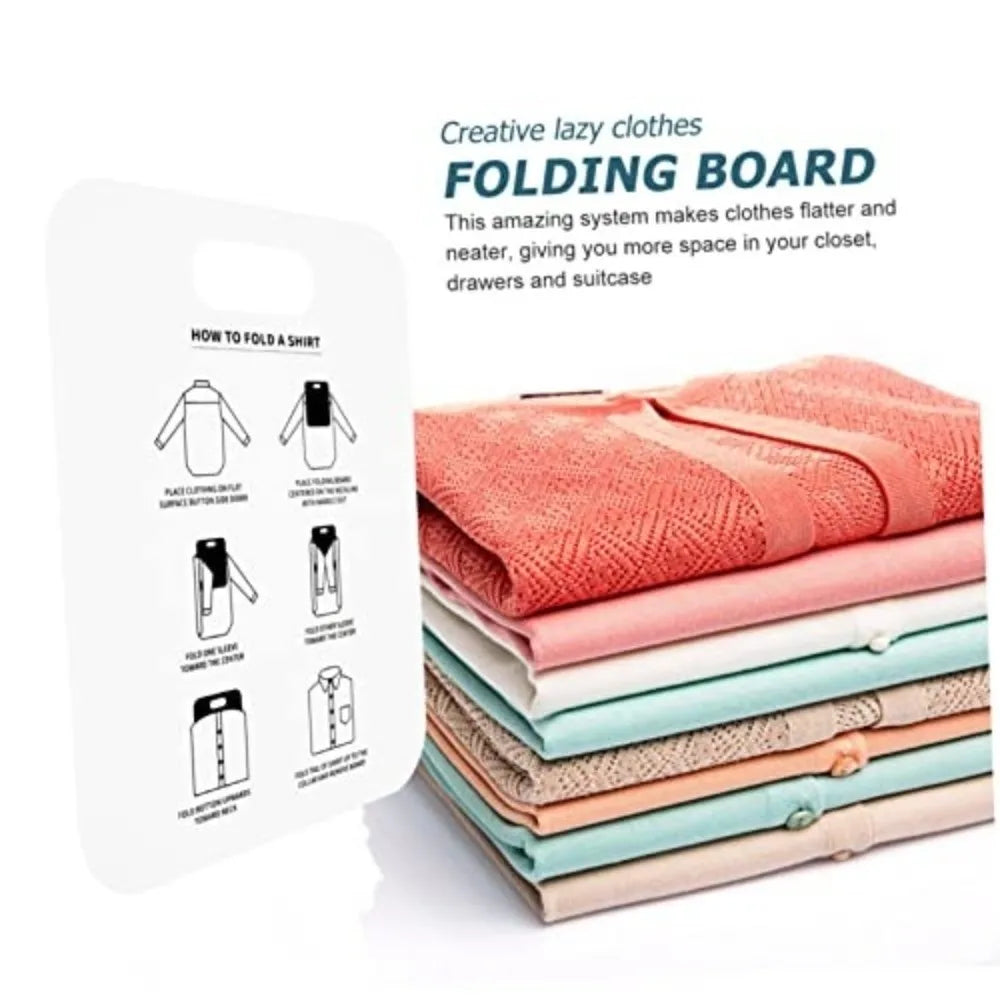 White Quick-Fold Shirt Folding Board – Durable PP Plastic