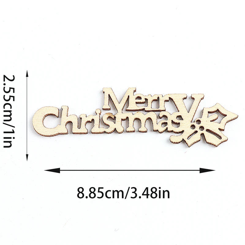 Wooden Merry Christmas Pendants Set of 10 – DIY Tree Ornaments