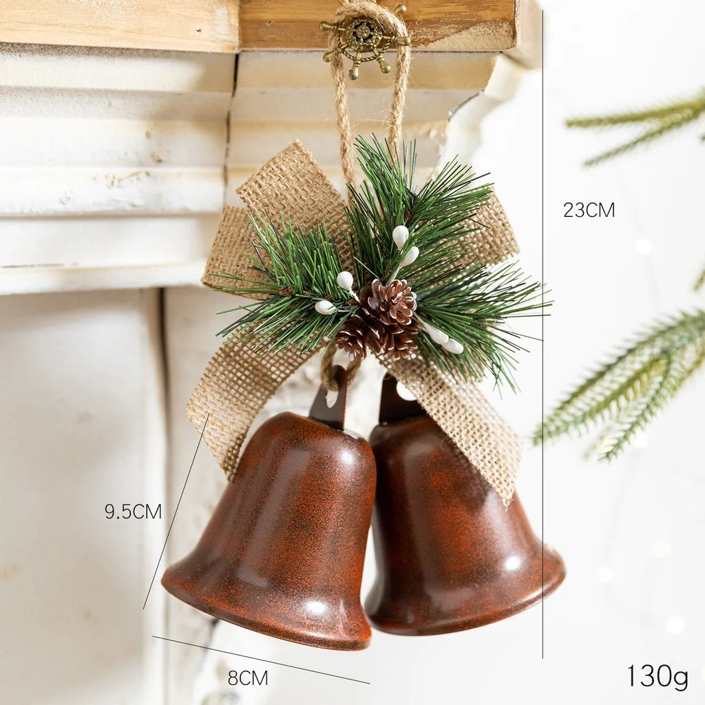 Decorative Iron Christmas Bell Hanging Ornament | Holiday Décor