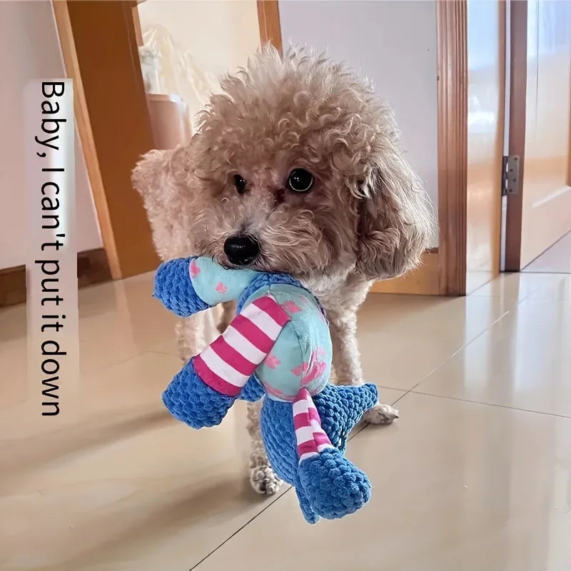 Squeaky Animal Plush Dog & Cat Chew Toy – Bite Resistant