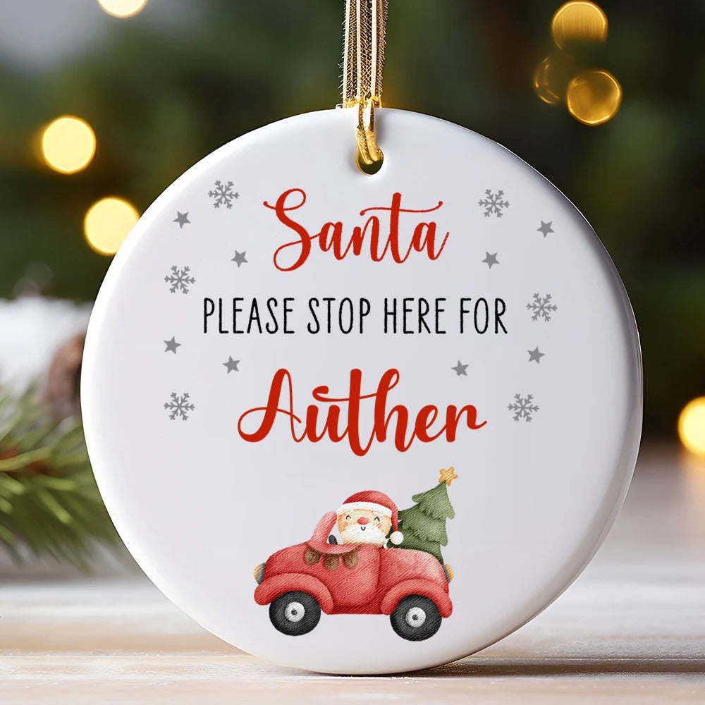 Personalized Christmas Ceramic Ornament – Custom Name Kids