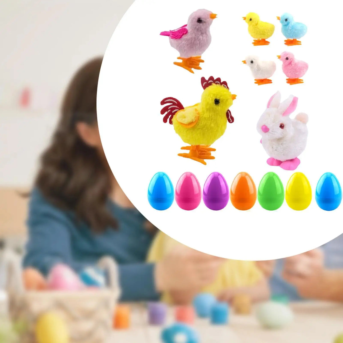 7-Piece Easter Wind-Up Toys – Chicks & Bunnies Basket Fillers