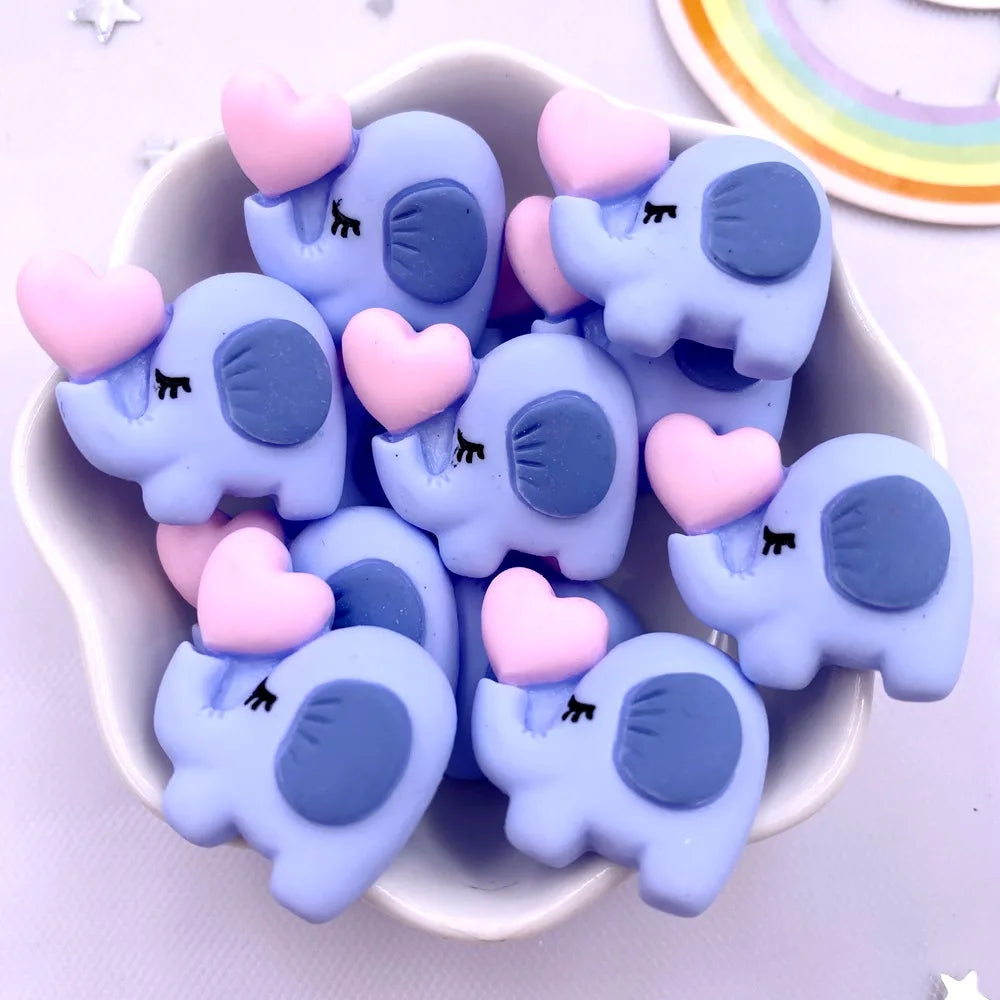 10PCS Resin Elephant Flatback Cabochons – DIY Craft Embellish