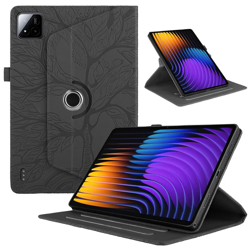 Xiaomi Pad 7 / Pad 7 Pro Case – Embossed 360° Rotating Stand