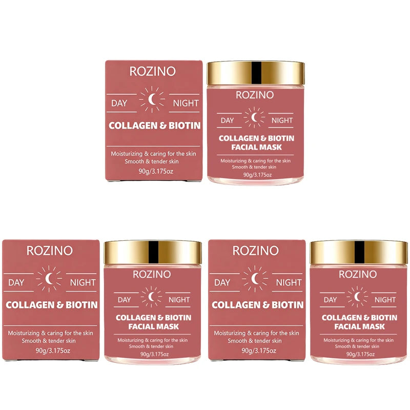 ROZINO Biotin Collagen Peel-Off Mask – Hydrating Day & Night
