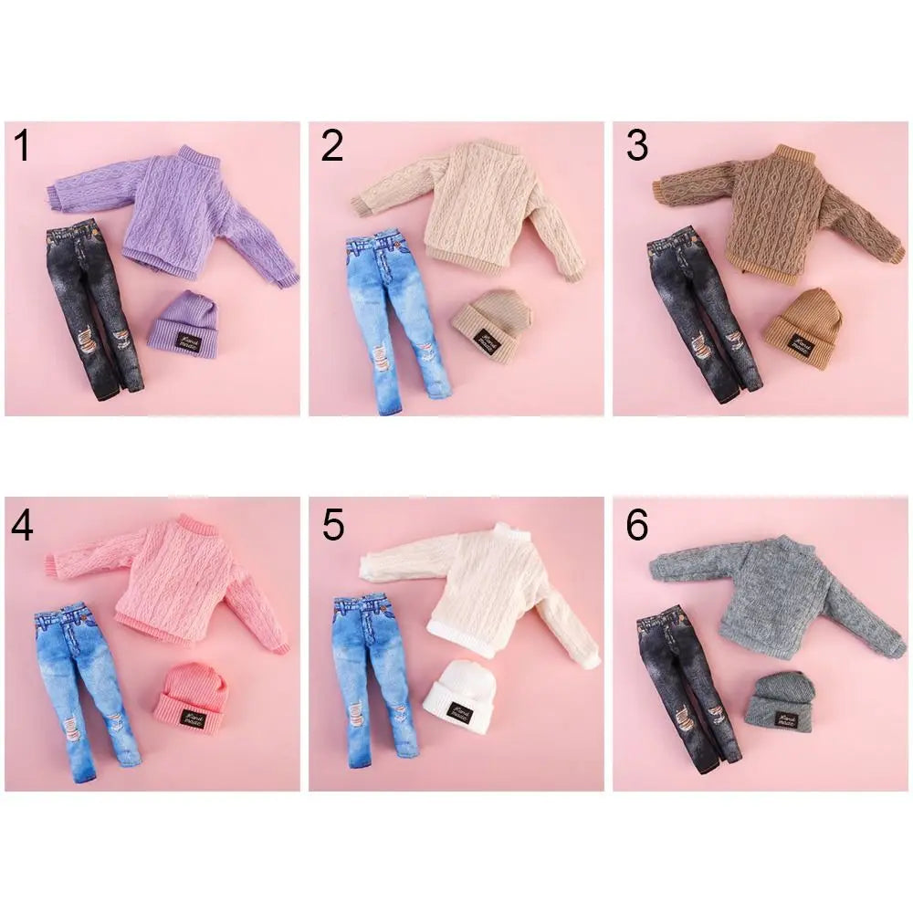 DIY Doll Clothes Set – Sweaters, Pants & Hats for 29–32cm