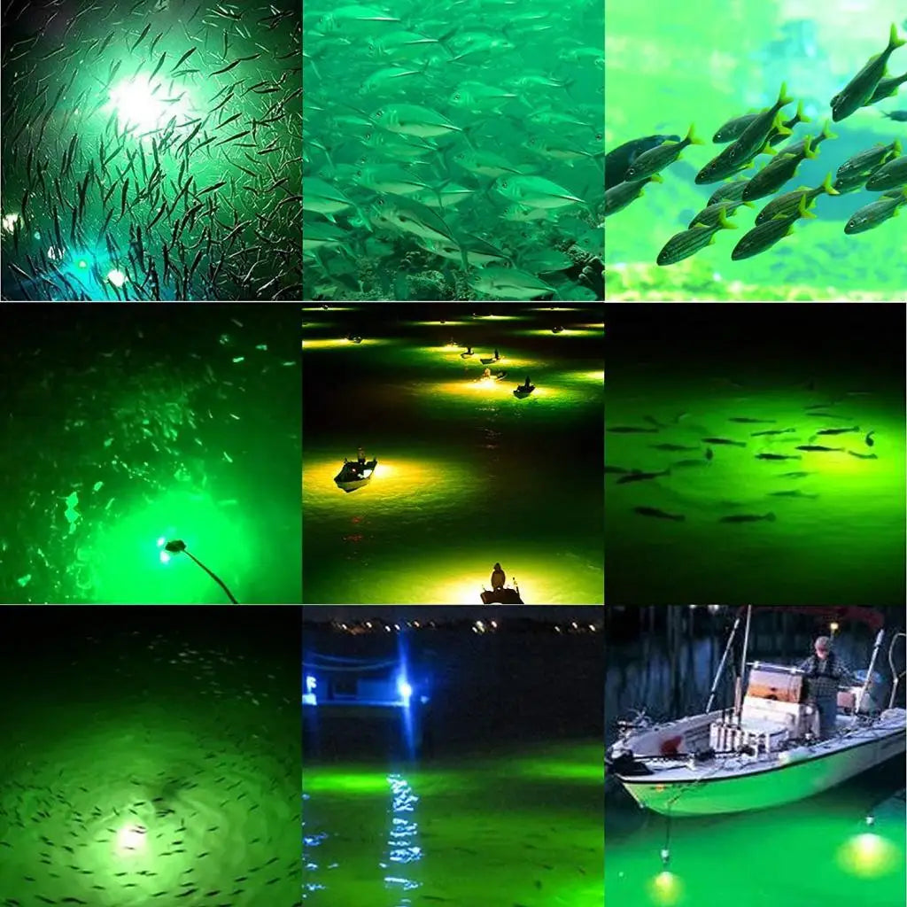 Underwater LED Fishing Light 180 LEDs IP68 – Green White Blue