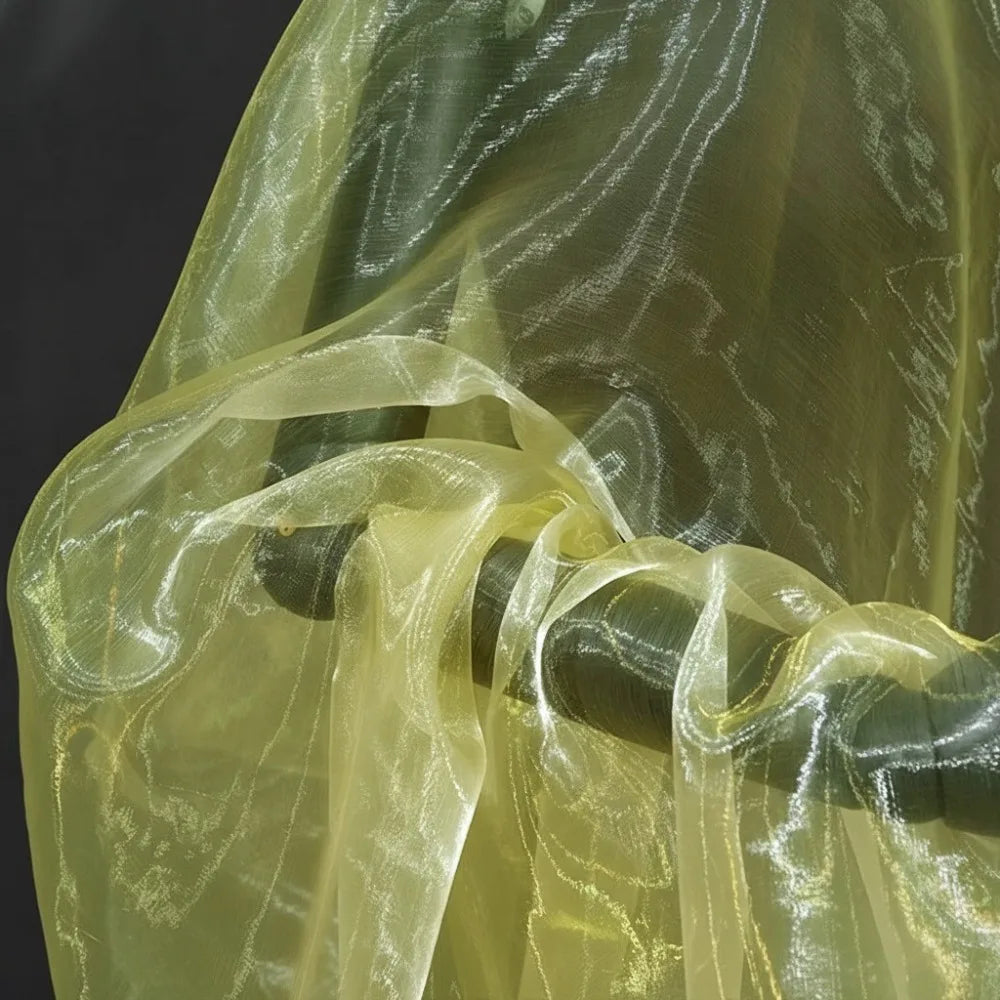 Two-Color Gradient Organza Fabric 100×150cm | Sheer Mesh