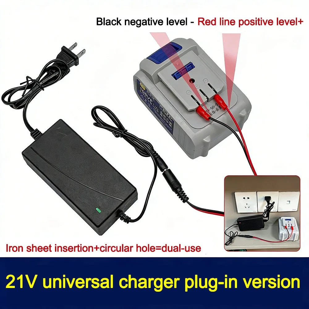 18V/21V/24V Dual-Head Lithium Battery Charger | Universal