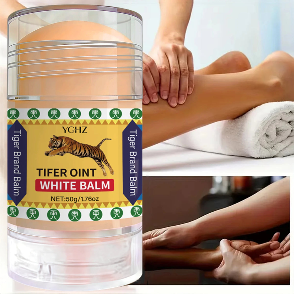 Tiger Body Massage Cream Stick – Vitamin E & Olive Oil, 50g