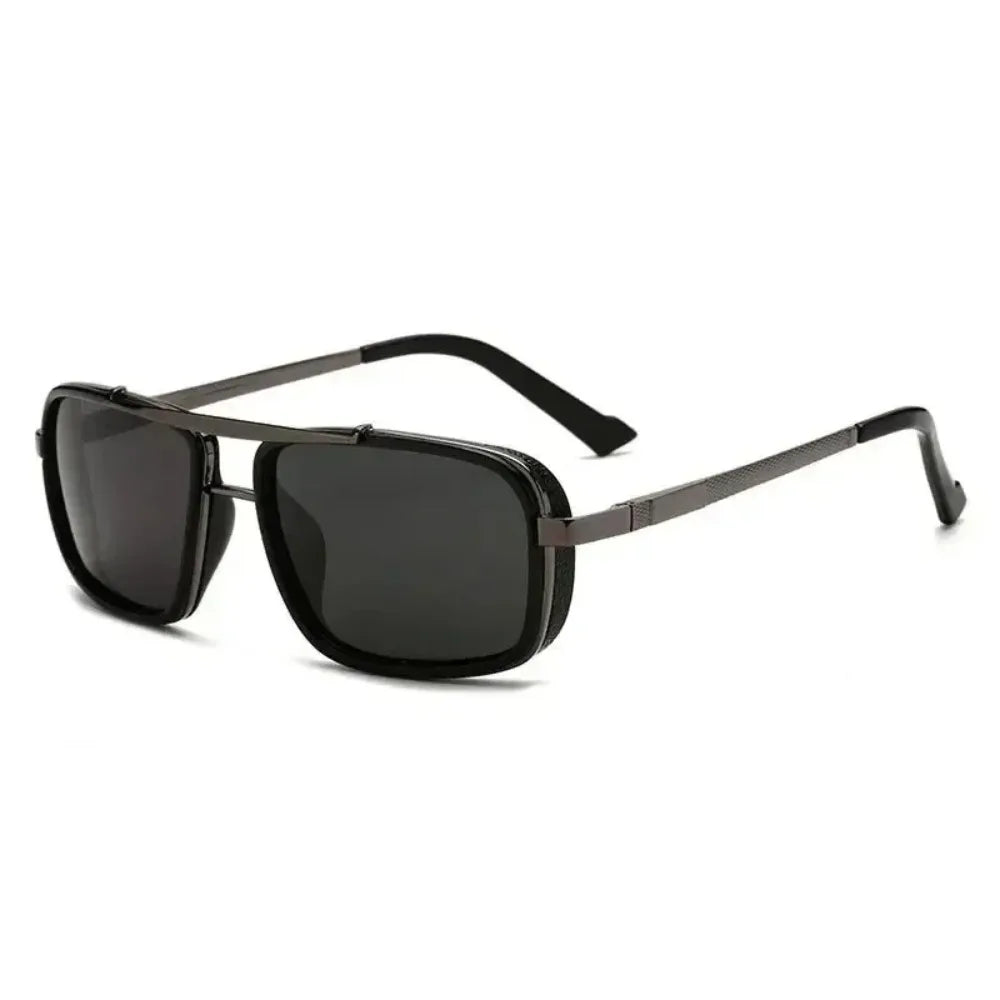 Polarized Steampunk Square Sunglasses – UV400 Vintage Shades