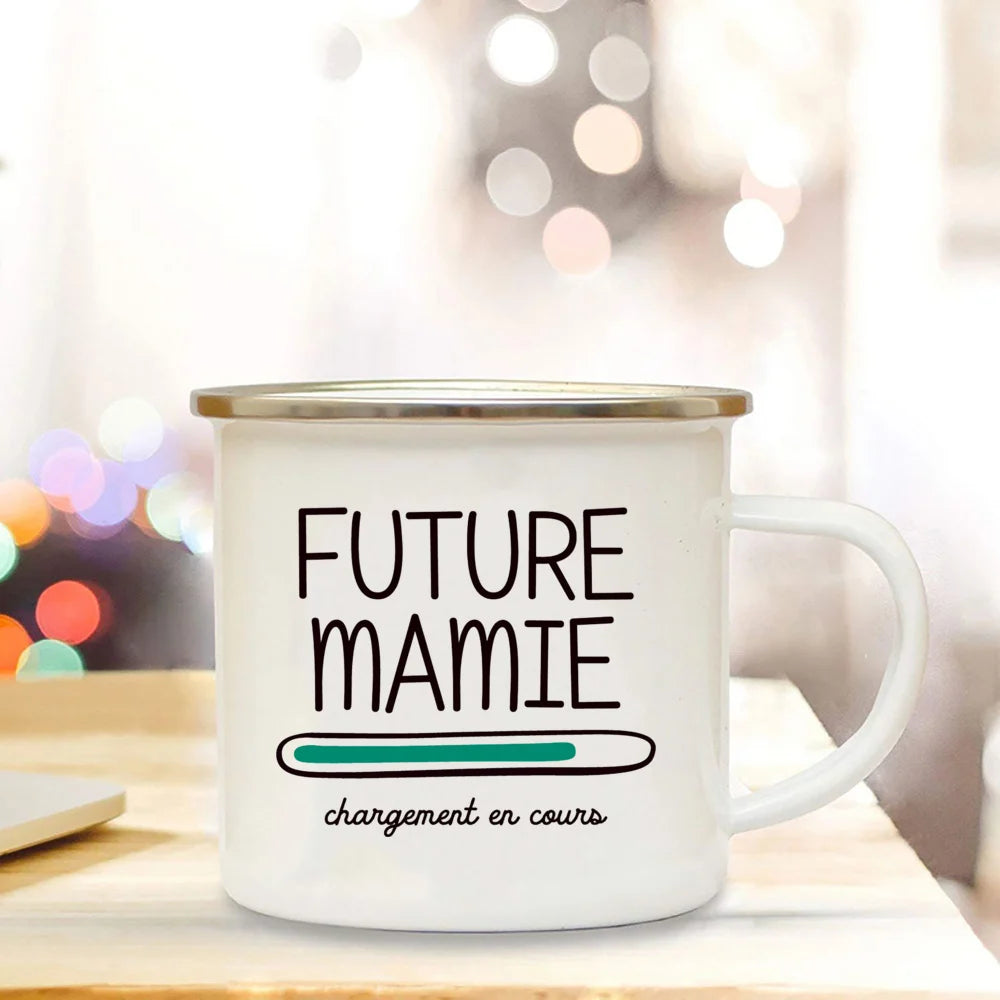 Super Mamie I Love You Enamel Mug | Grandmother Gift Mug