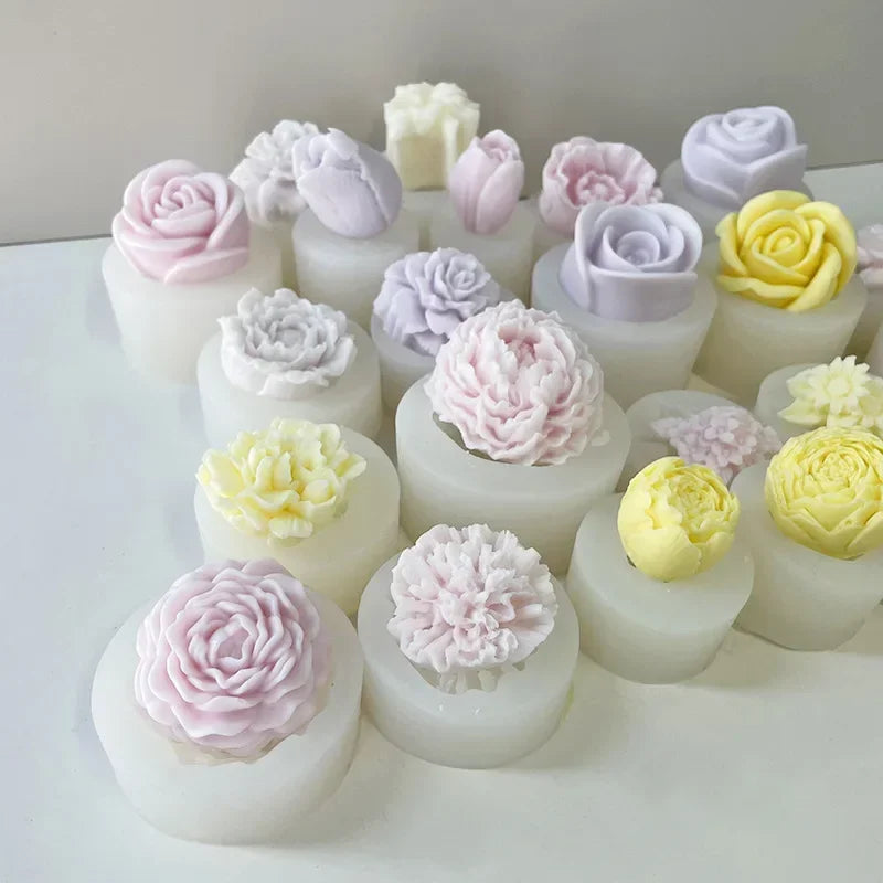 3D Flower Silicone Mold – Candle, Soap, Resin & Cake DIY