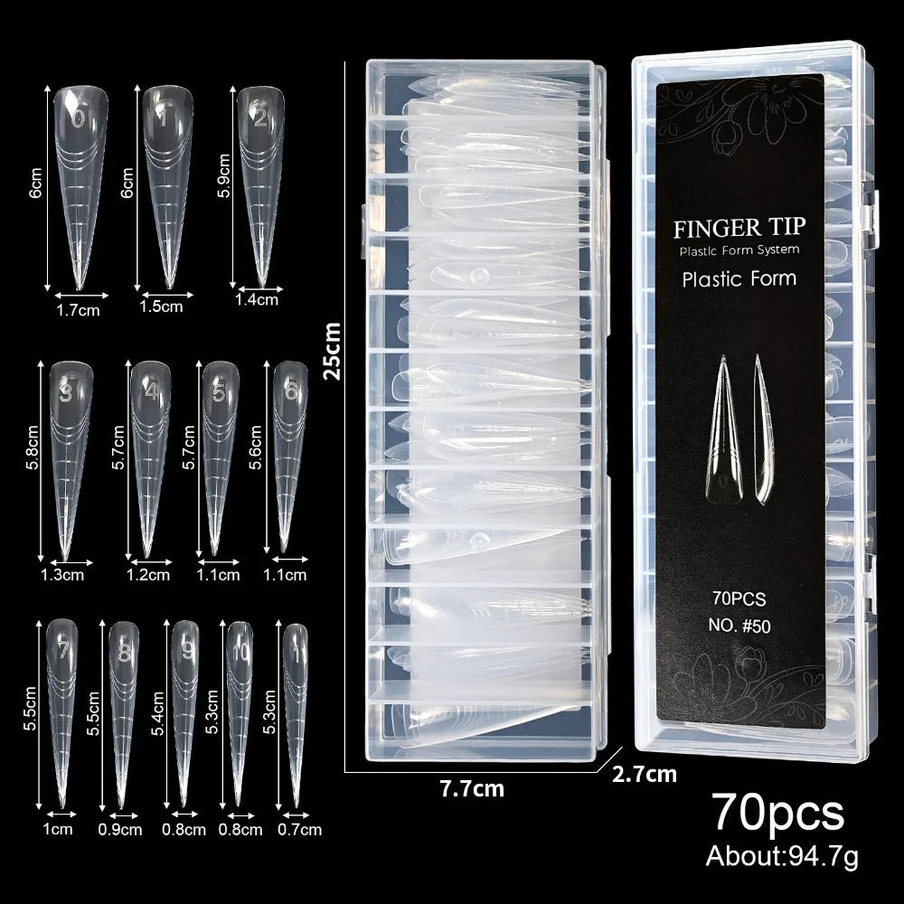 Reusable Gel Dual Nail Forms – 14 Sizes, 70/140/150 Pcs