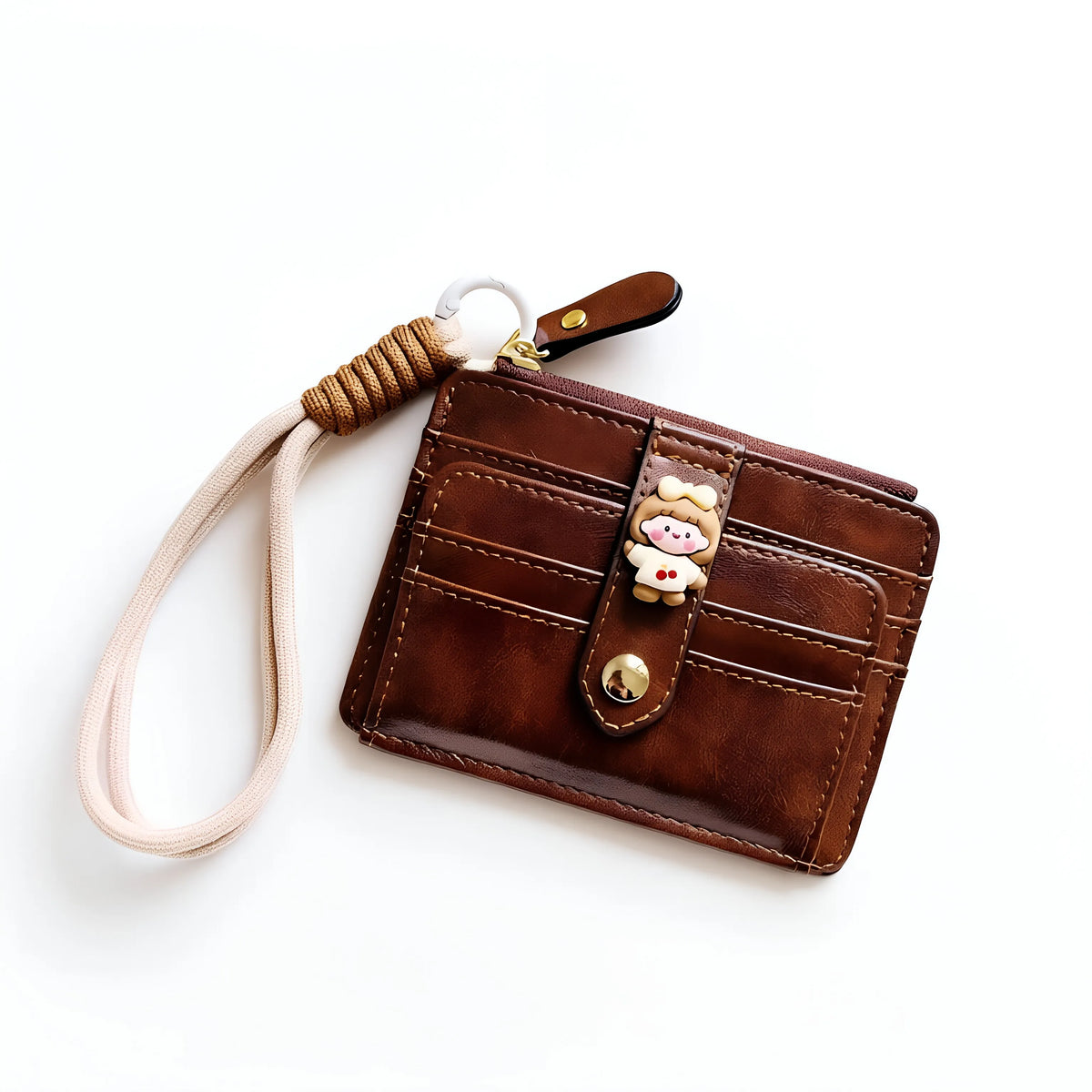 Women's Compact Folding Wallet – Multi-Card Slot Zipper Purse