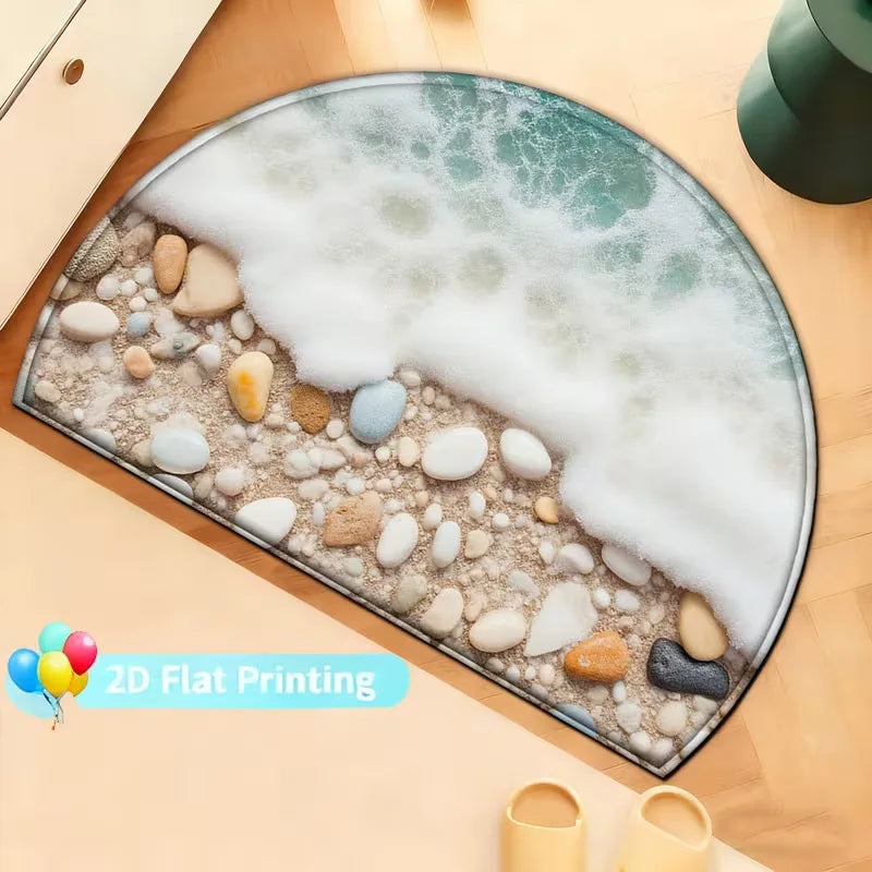 Semi-Circular Anti-Slip Door Mat | American Style Entryway Rug