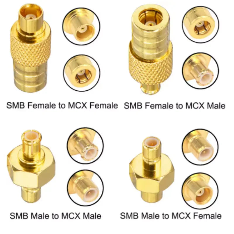 SMB to MCX RF Coaxial Adapter Connector – 50 Ohm