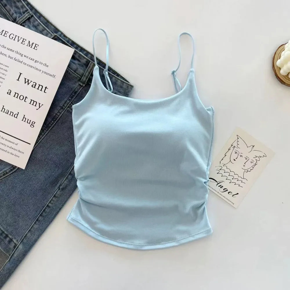 Women's Padded Camisole Suspender Vest – Slim Fit Tank Top