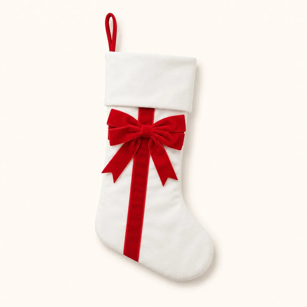 Velvet Christmas Stocking – Hanging Holiday Decoration & Gift Bag