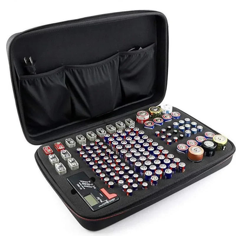 Portable Battery Storage Case – AA AAA C D 9V Organizer Box