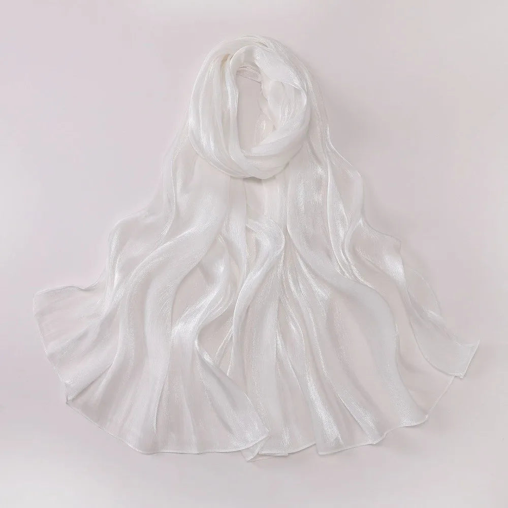 Women's Solid Chiffon Hijab Long Scarf Shawl – Sheer & Soft
