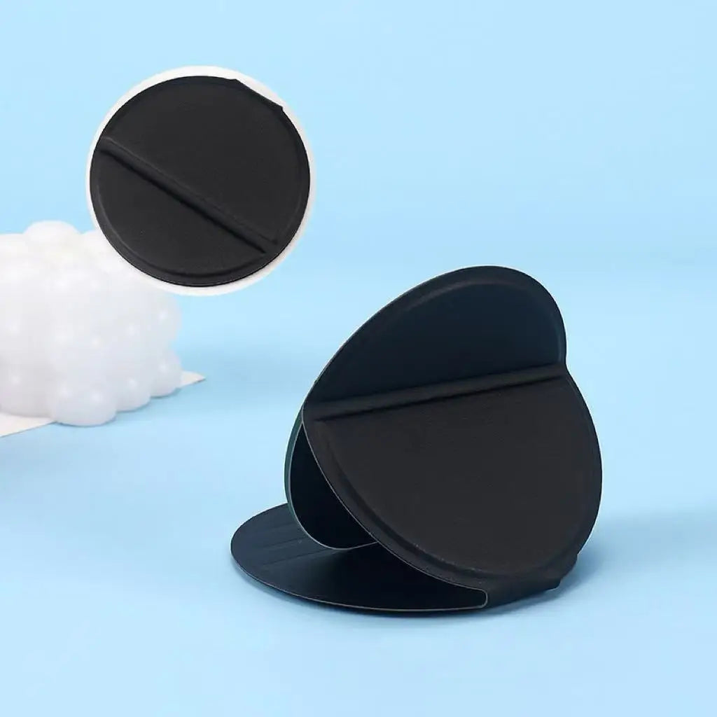 Round Foldable PU Leather Makeup Mirror – Portable Travel