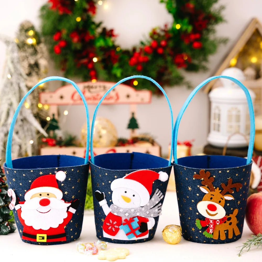 Santa Claus Christmas Gift Bag – Washable Reusable Candy Bag