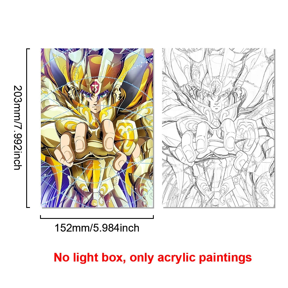 Saint Seiya Anime LED Light Painting | Bedroom Decor Gift