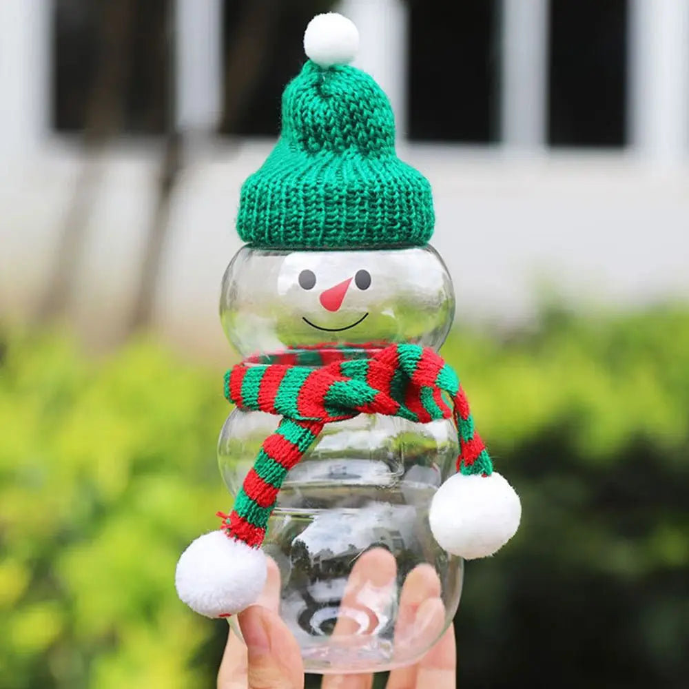 500ml Christmas Snowman Candy Jar – Festive PET Storage Bottle
