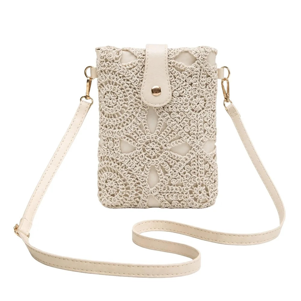 Woven Print Crossbody Bag – Lightweight Multicolor Women's Purse