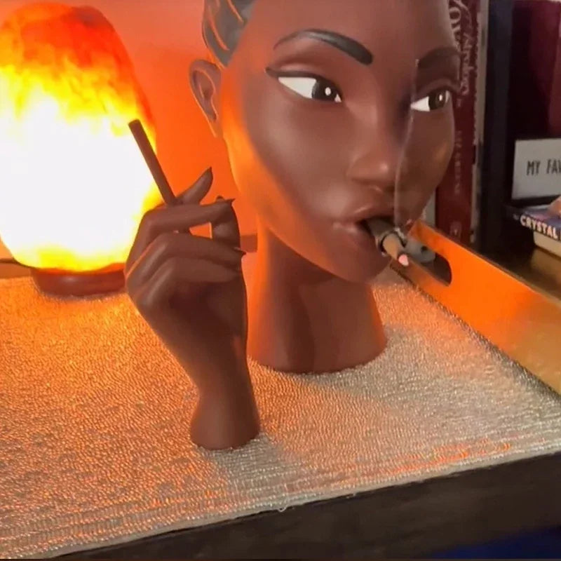 Black Woman Sculpture Aromatherapy Incense Burner | Resin Art