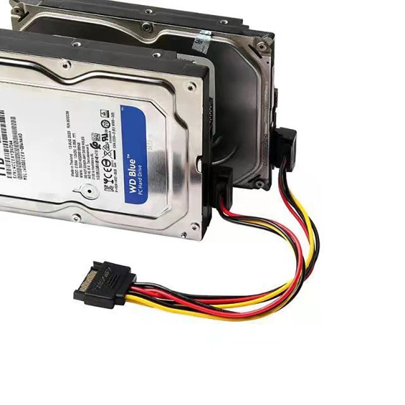 15-Pin SATA 1-to-2 Power Splitter Cable | 90° Elbow Adapter