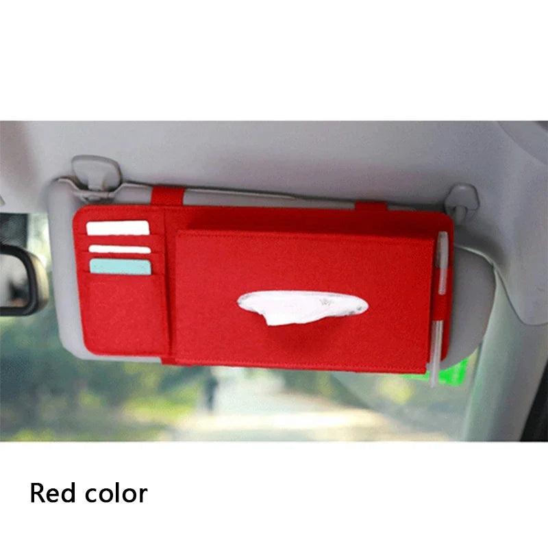 Felt Car Tissue Box Sun Visor Hanging Storage Organizer